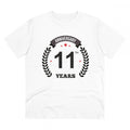 Generic Men's PC Cotton 11th Anniversary Printed T Shirt (Color: White, Thread Count: 180GSM)