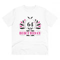 Generic Men's PC Cotton 64th Birthday Printed T Shirt (Color: White, Thread Count: 180GSM)