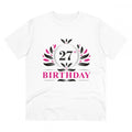 Generic Men's PC Cotton 27th Birthday Printed T Shirt (Color: White, Thread Count: 180GSM)