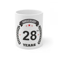 Generic Ceramic 28th Anniversary Printed Coffee Mug (Color: White, Capacity:330ml)