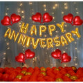 Generic Red And Golden Happy Anniversary Decorations Set Of Metallic Balloons (Multicolor)