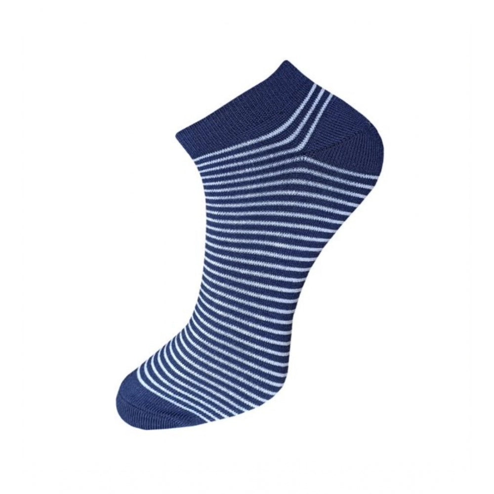 Generic 3_Pair Set Unisex Casual Cotton Striped Ankle Length Socks (Multicolor)