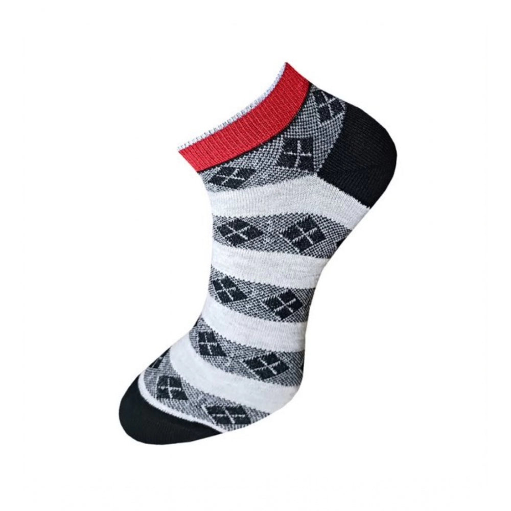 Generic 3_Pair Set Unisex Casual Cotton Printed Ankle Length Socks (Multicolor)