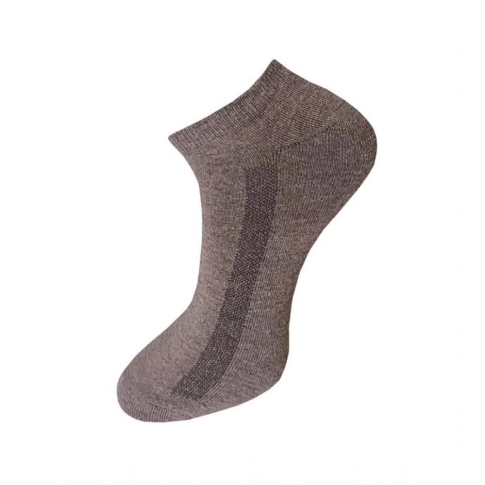 Generic 3_Pair Set Unisex Casual Cotton Solid Ankle Length Socks (Multicolor)