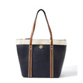 Generic Women's Faux Leather Large Shoulder Zipper Handbag (Dark Blue)