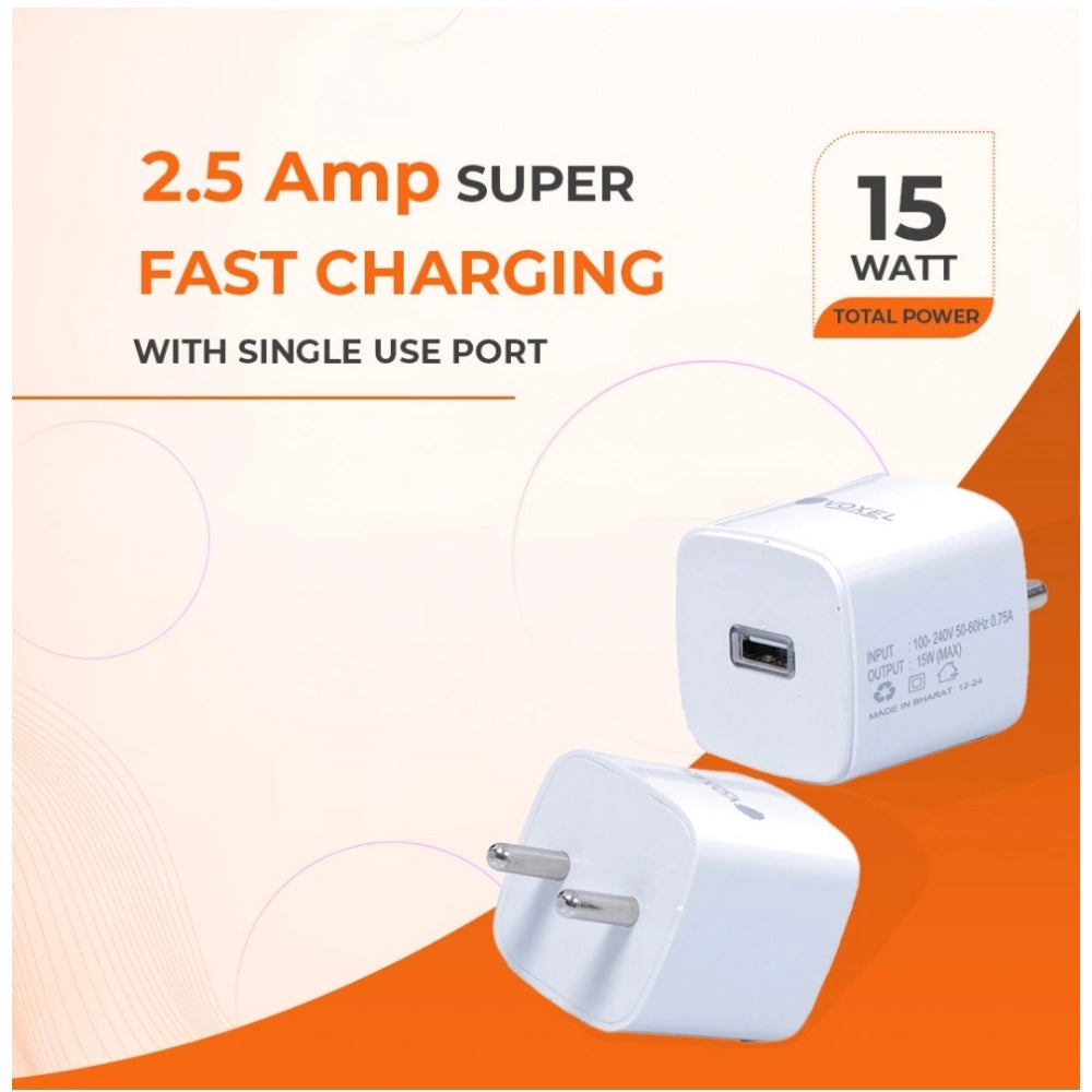 Generic VOXEL 15 Watt Usb Charger AB Plastic (White)
