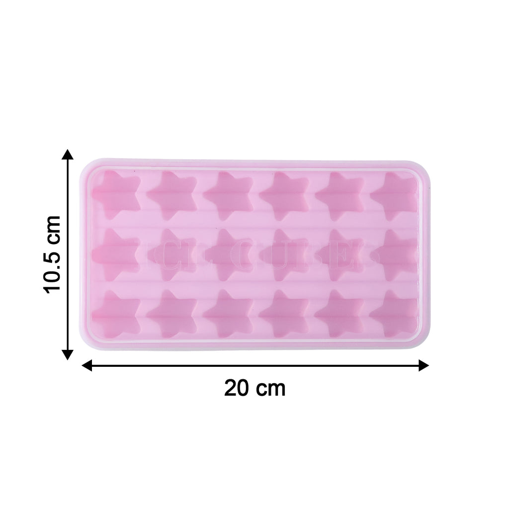 18 Grid Star Shape Ice Cube Tray With Lid (1 Pc)