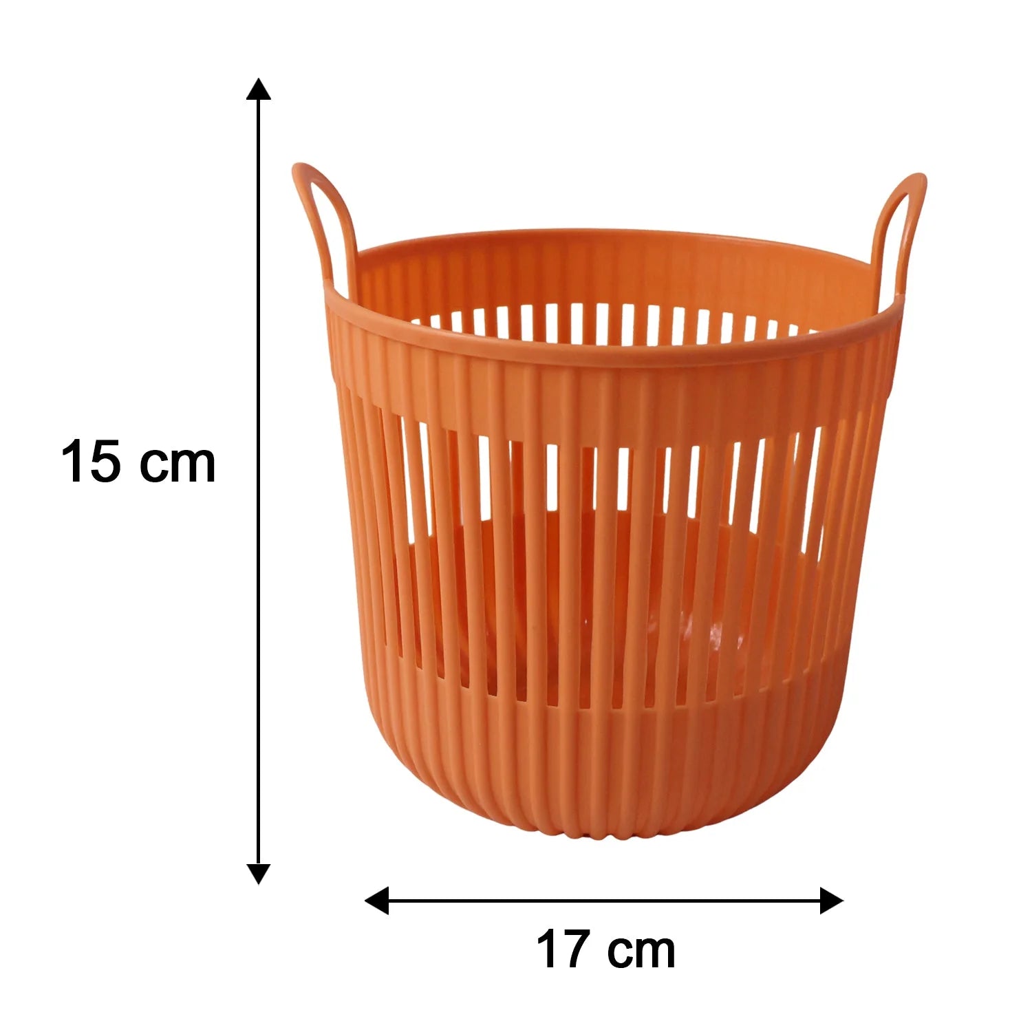 Plastic Round Storage Basket With Dual Handles For Home And Office Use (1 Pc)