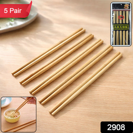 Premium Reusable Bamboo Chopsticks Set (Set Of 5 Pair)