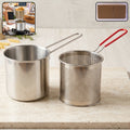 Stainless Steel Deep Frying Pot With Strainer Basket Set For Kitchen (1 Set)
