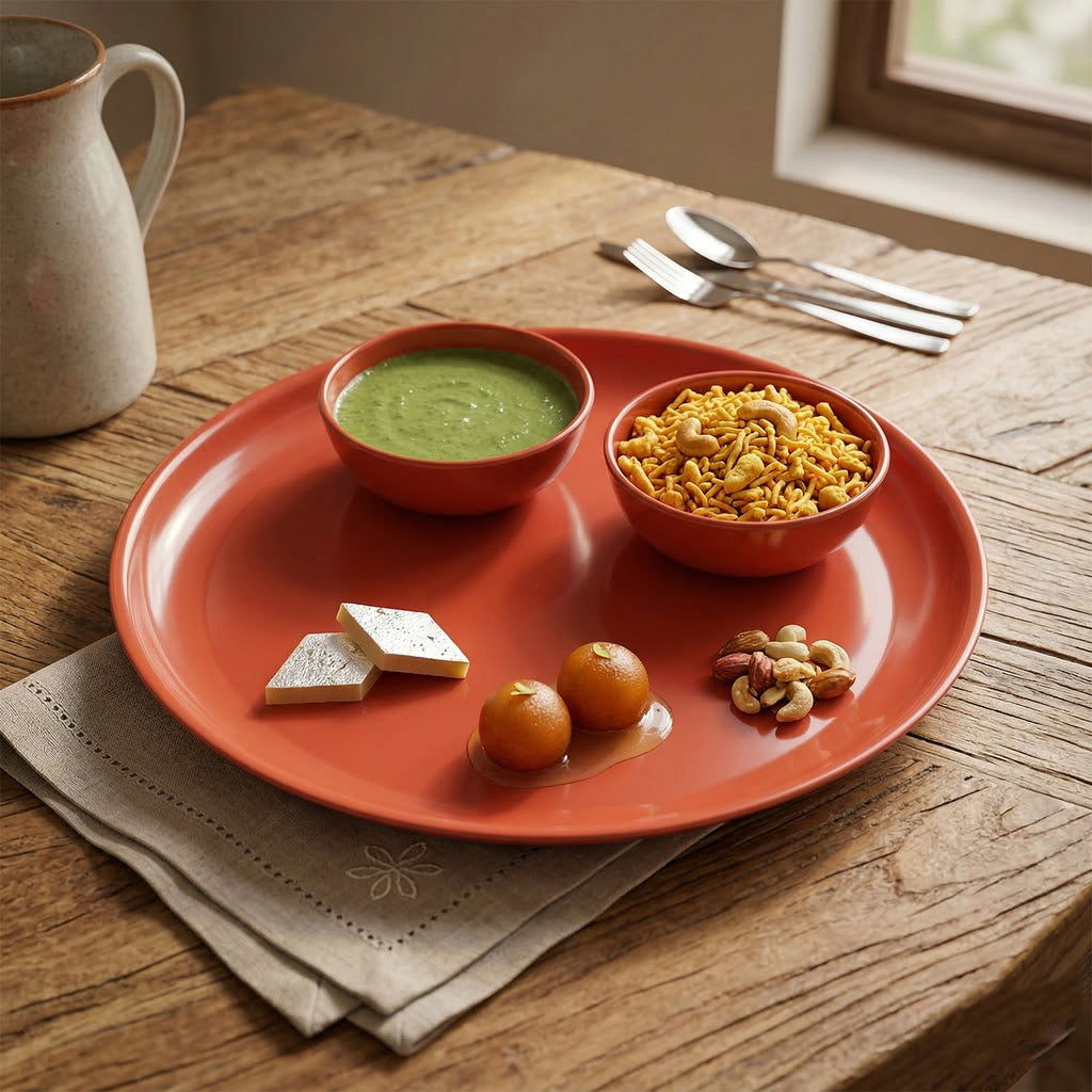 Multipurpose Serving Plate And Bowl Set 3 Plate 6 Bowl (Mix Color)