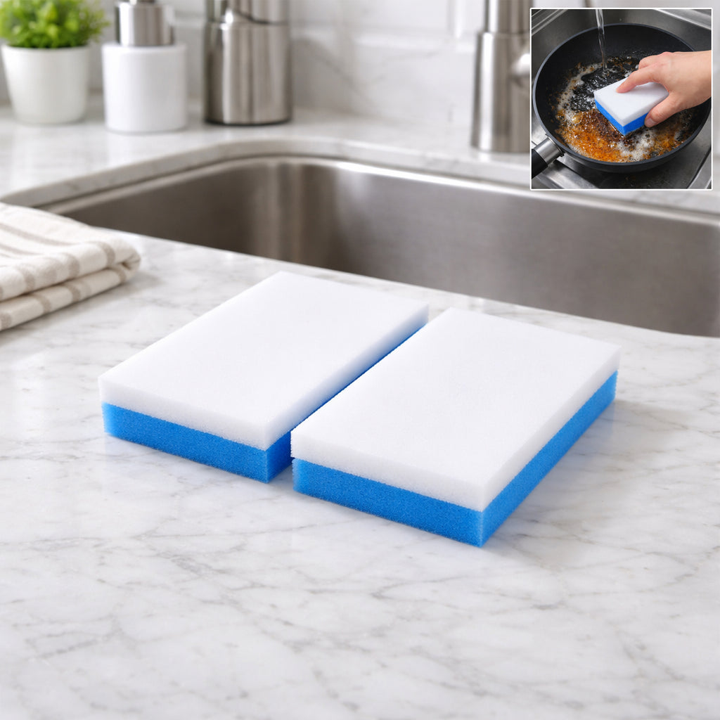 Dual Layer Cleaning Sponge Eraser Pads (2 Pc)