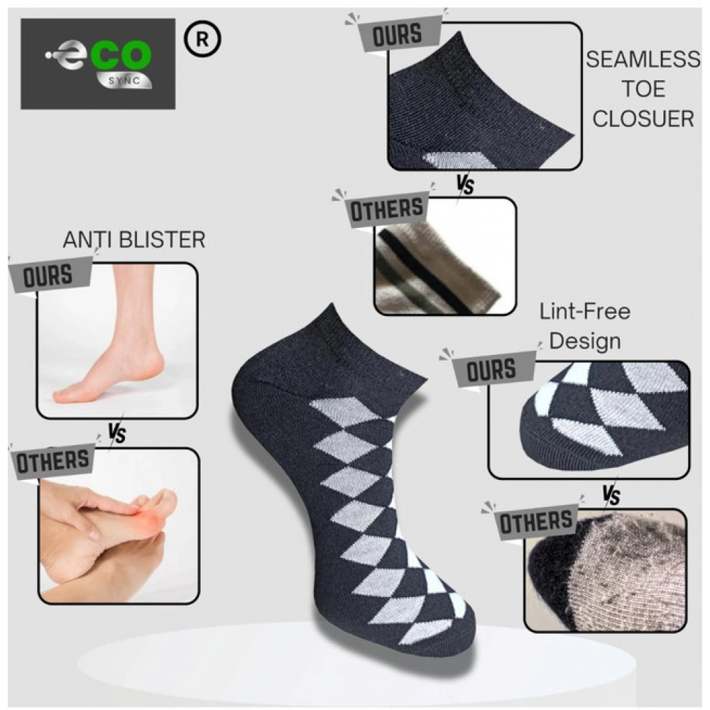 Generic 3_Pair Set Unisex Casual Cotton Printed Low Cut Socks (Multicolor)