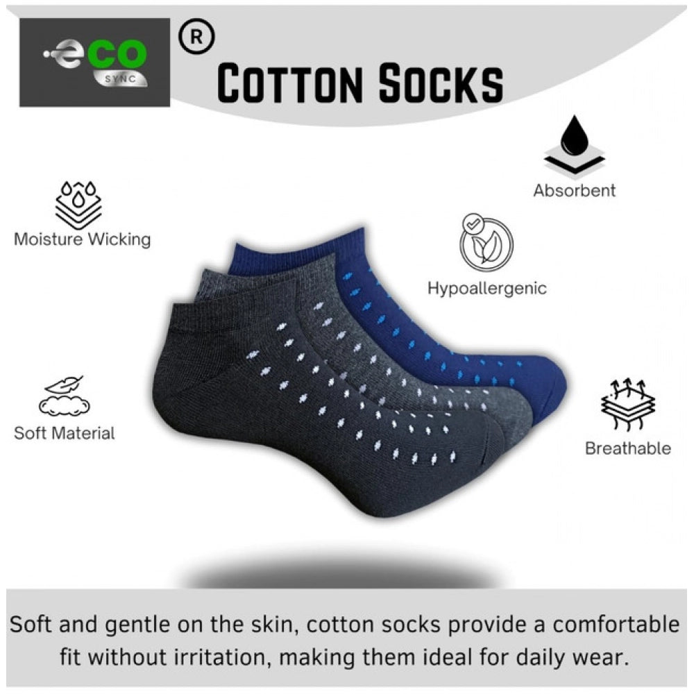 Generic 3_Pair Set Unisex Casual Cotton Printed Low Cut Socks (Multicolor)