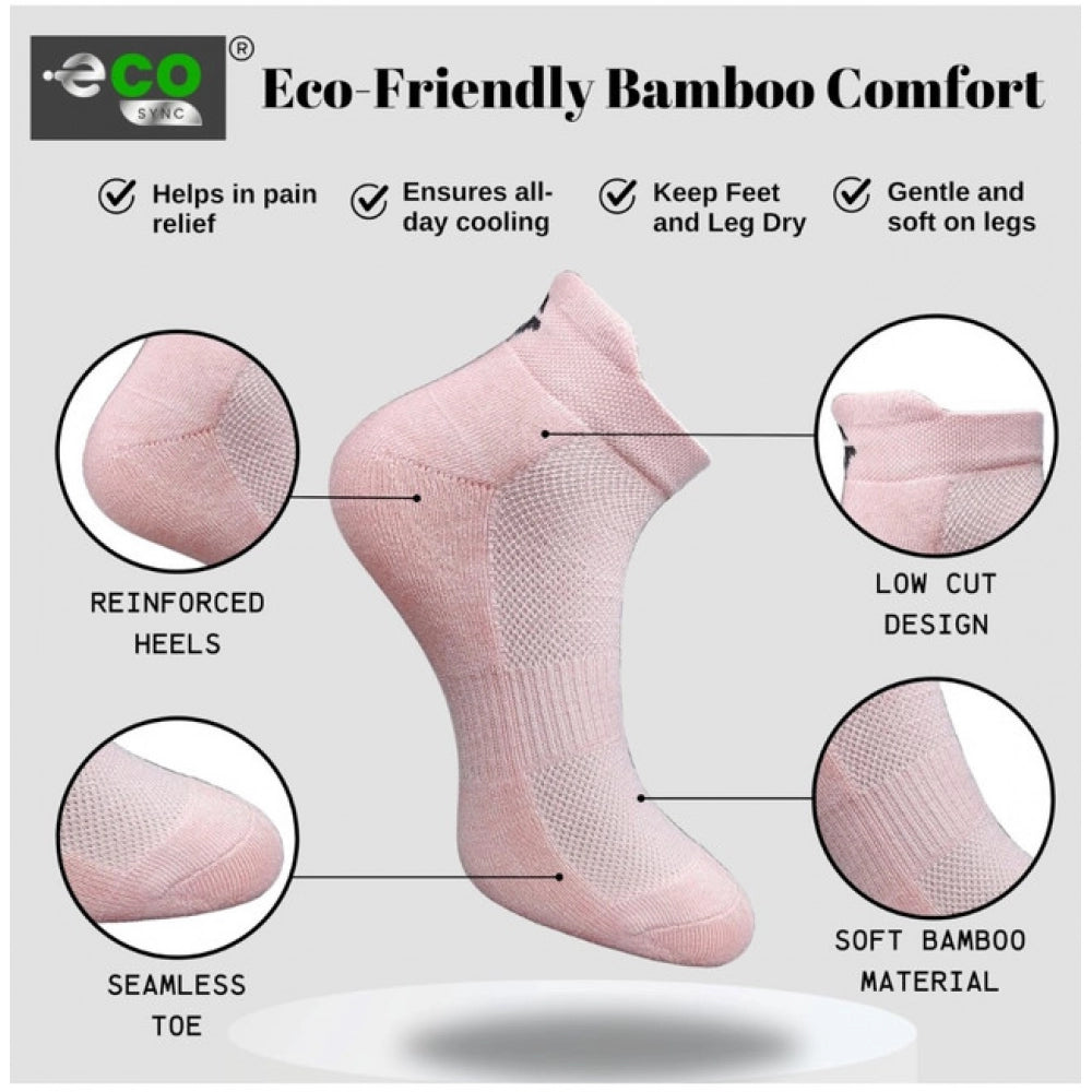 Generic 4_Pair Set Unisex Casual Bamboo Cotton Printed Ankle Length Socks (Multicolor)