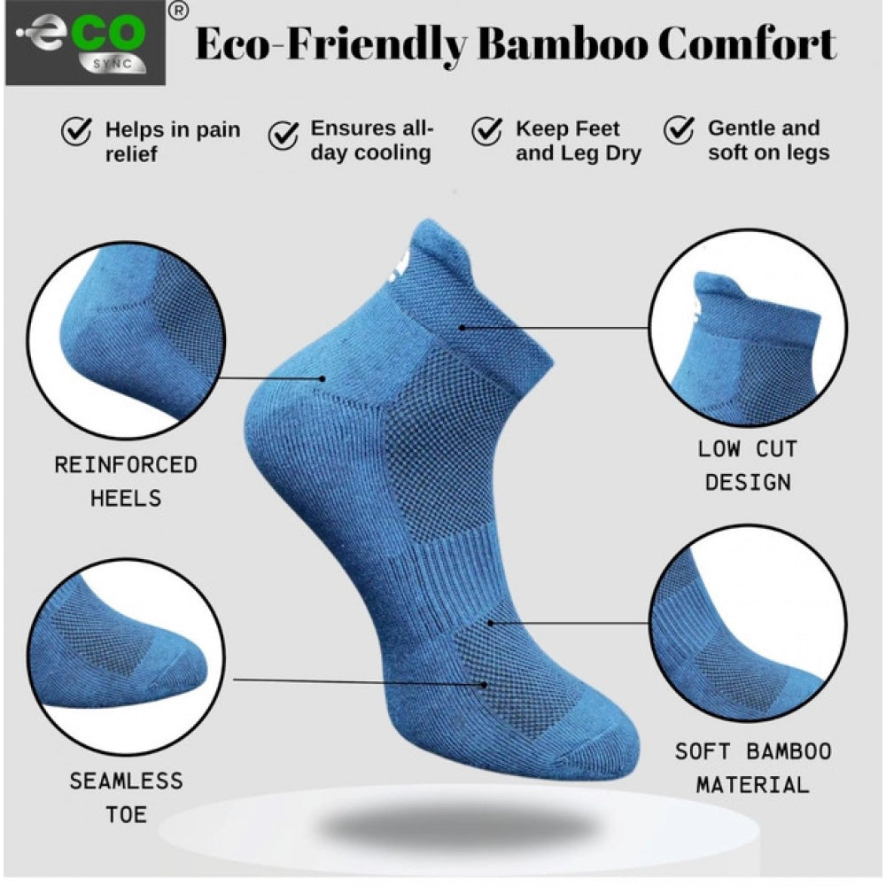 Generic 4_Pair Set Unisex Casual Bamboo Cotton Printed Ankle Length Socks (Multicolor)