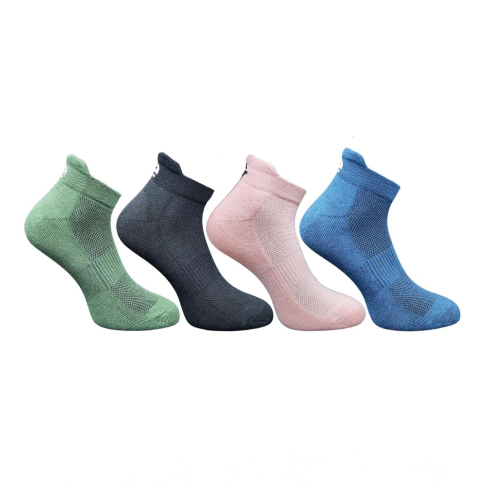 Generic 4_Pair Set Unisex Casual Bamboo Cotton Printed Ankle Length Socks (Multicolor)