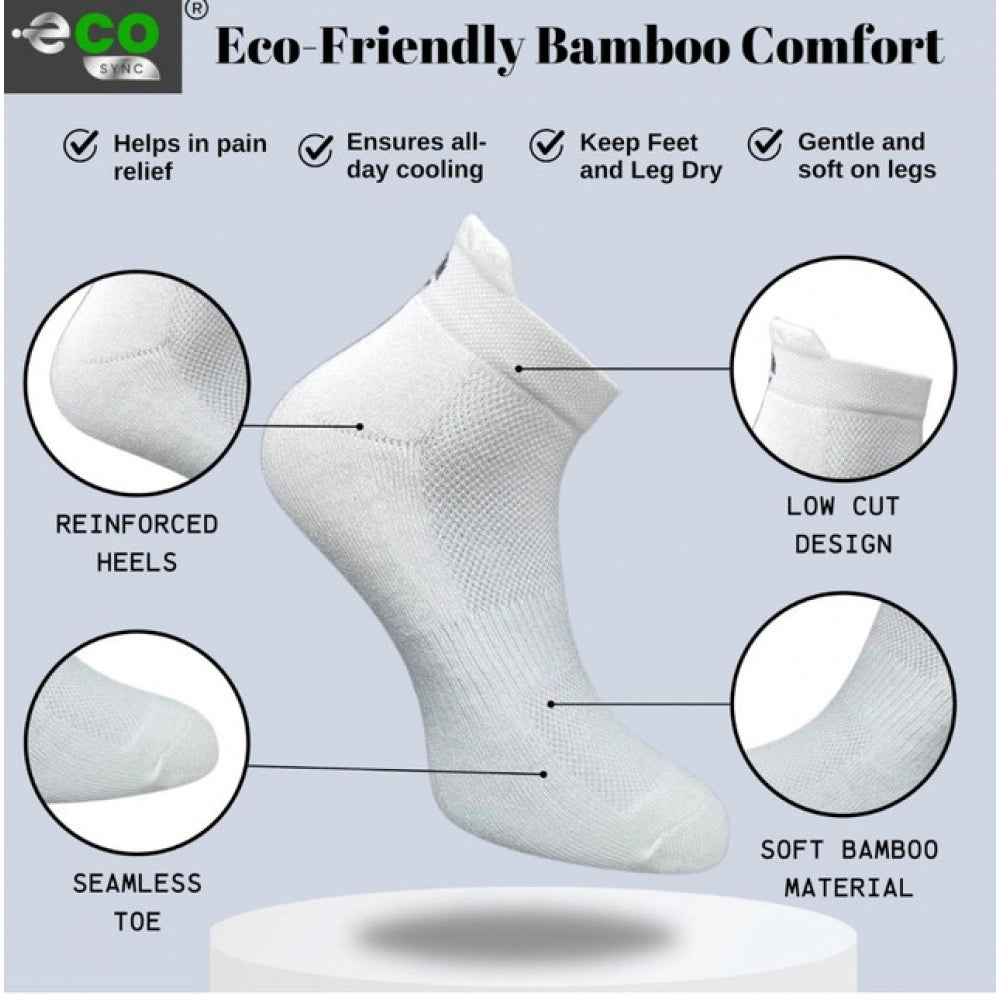 Generic 4_Pair Set Unisex Casual Bamboo Cotton Printed Ankle Length Socks (Multicolor)