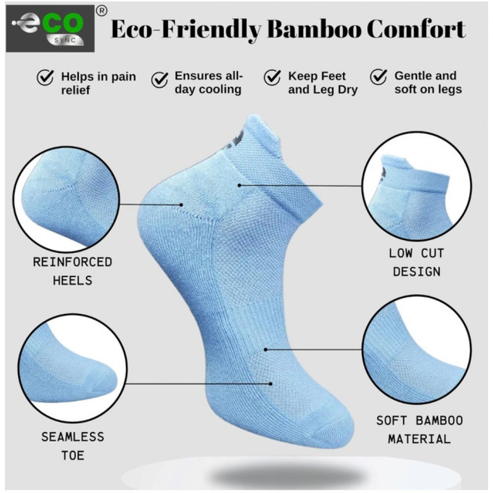 Generic 4_Pair Set Unisex Casual Bamboo Cotton Printed Ankle Length Socks (Multicolor)