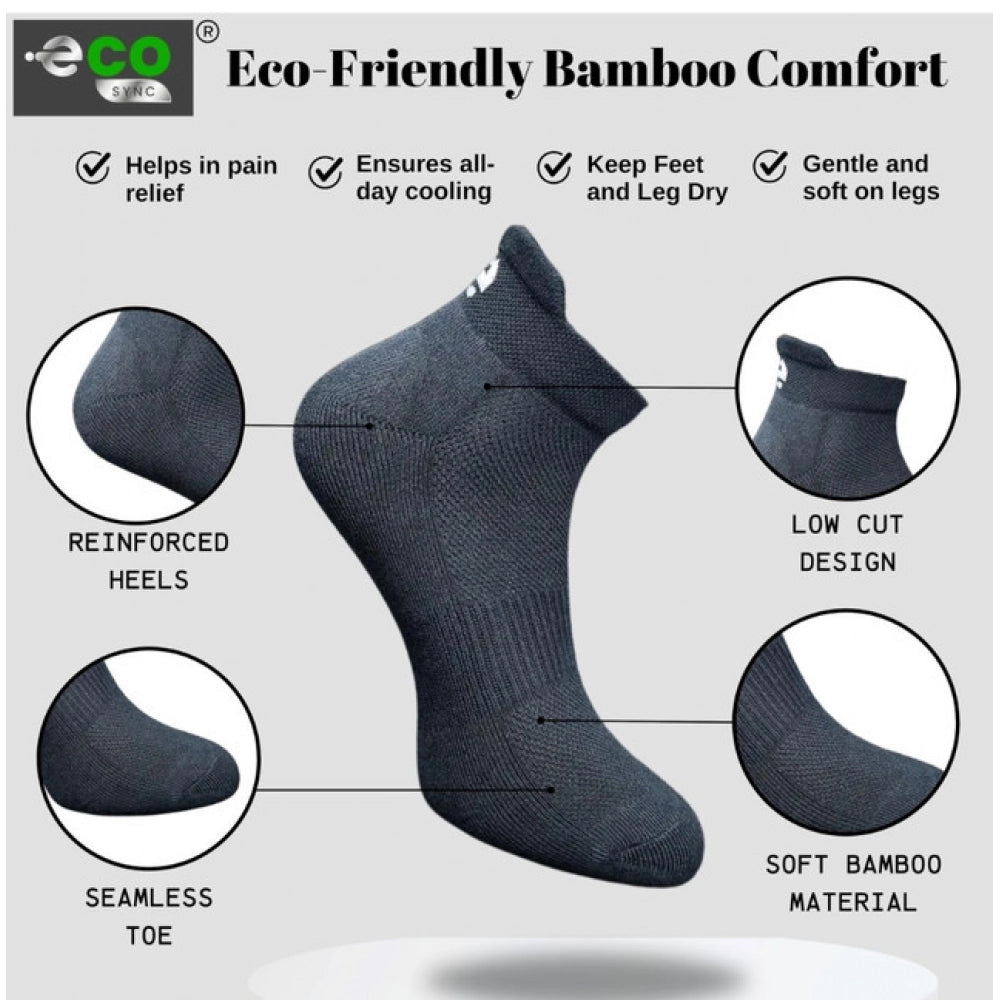 Generic 4_Pair Set Unisex Casual Bamboo Cotton Printed Ankle Length Socks (Multicolor)
