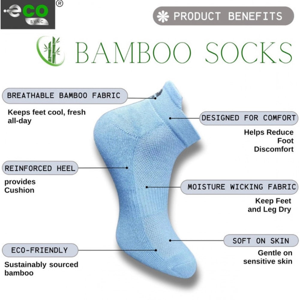 Generic 4_Pair Set Unisex Casual Bamboo Cotton Printed Ankle Length Socks (Multicolor)