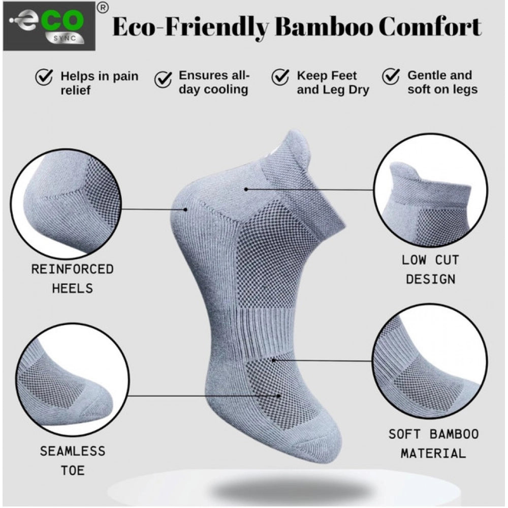 Generic 4_Pair Set Unisex Casual Bamboo Cotton Printed Ankle Length Socks (Multicolor)