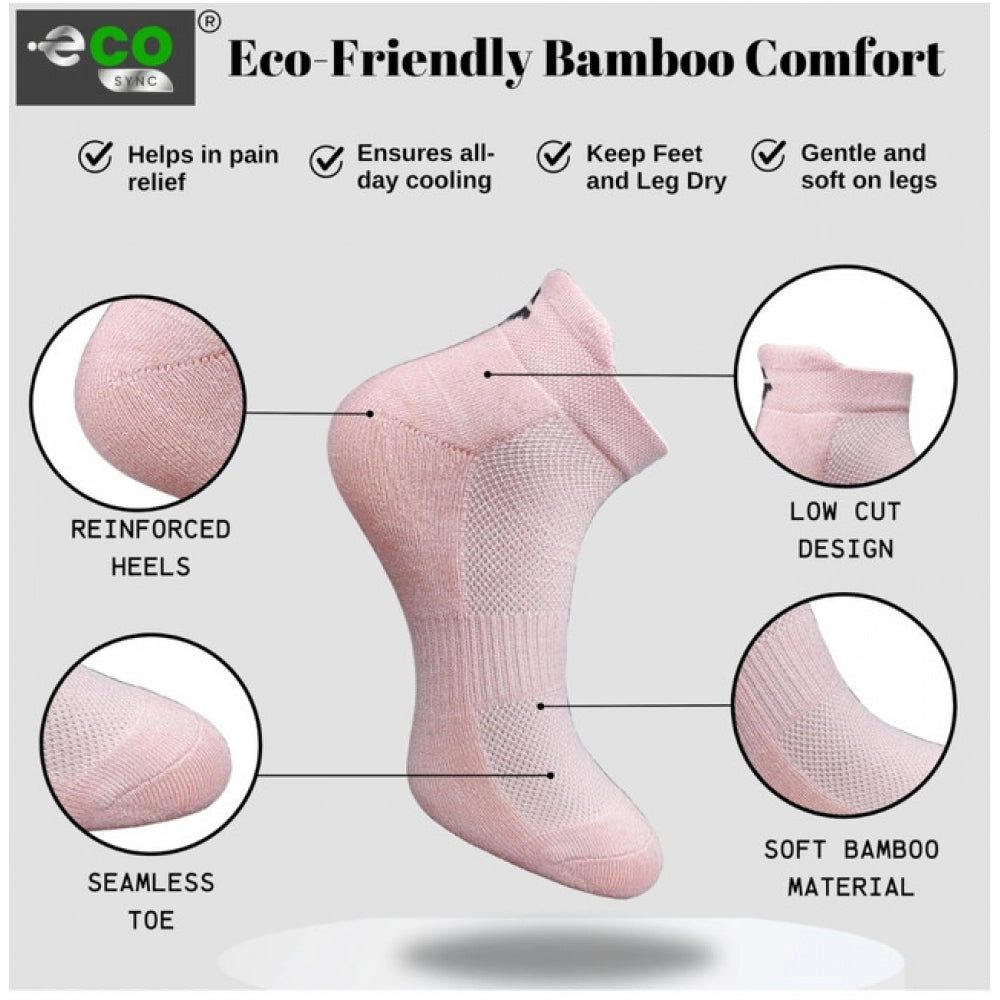 Generic 4_Pair Set Unisex Casual Bamboo Cotton Printed Ankle Length Socks (Multicolor)