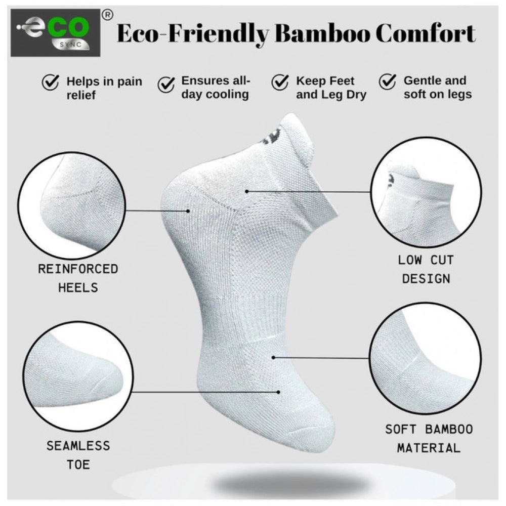 Generic 4_Pair Set Unisex Casual Bamboo Cotton Printed Ankle Length Socks (Multicolor)