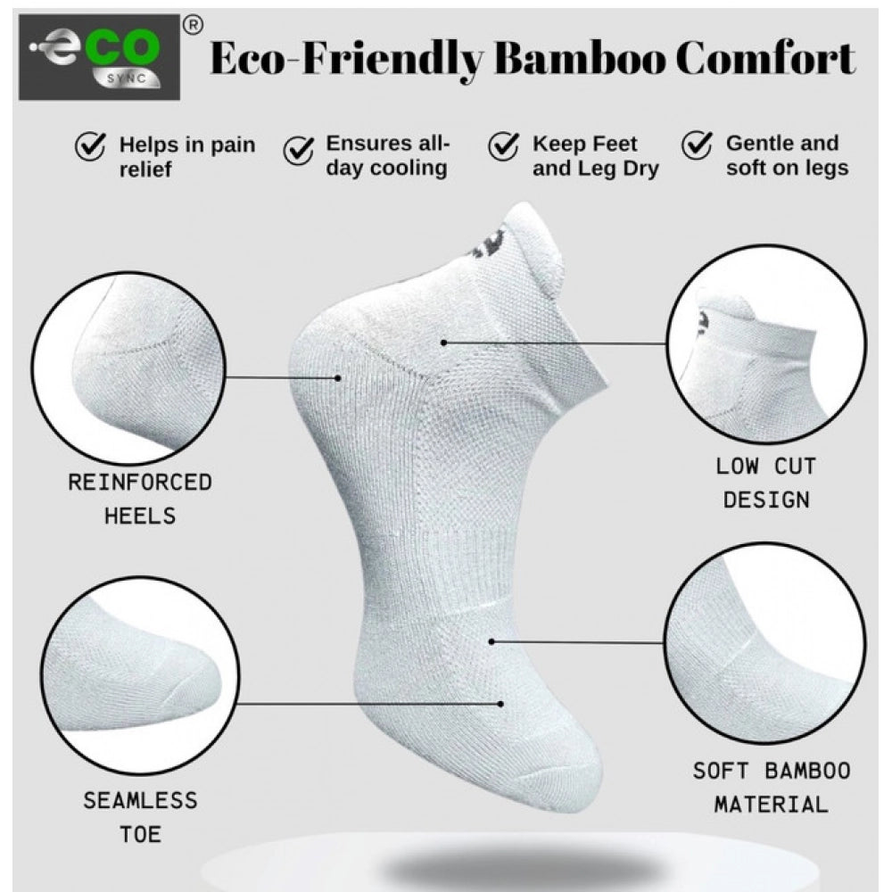 Generic 4_Pair Set Unisex Casual Bamboo Cotton Printed Ankle Length Socks (Multicolor)
