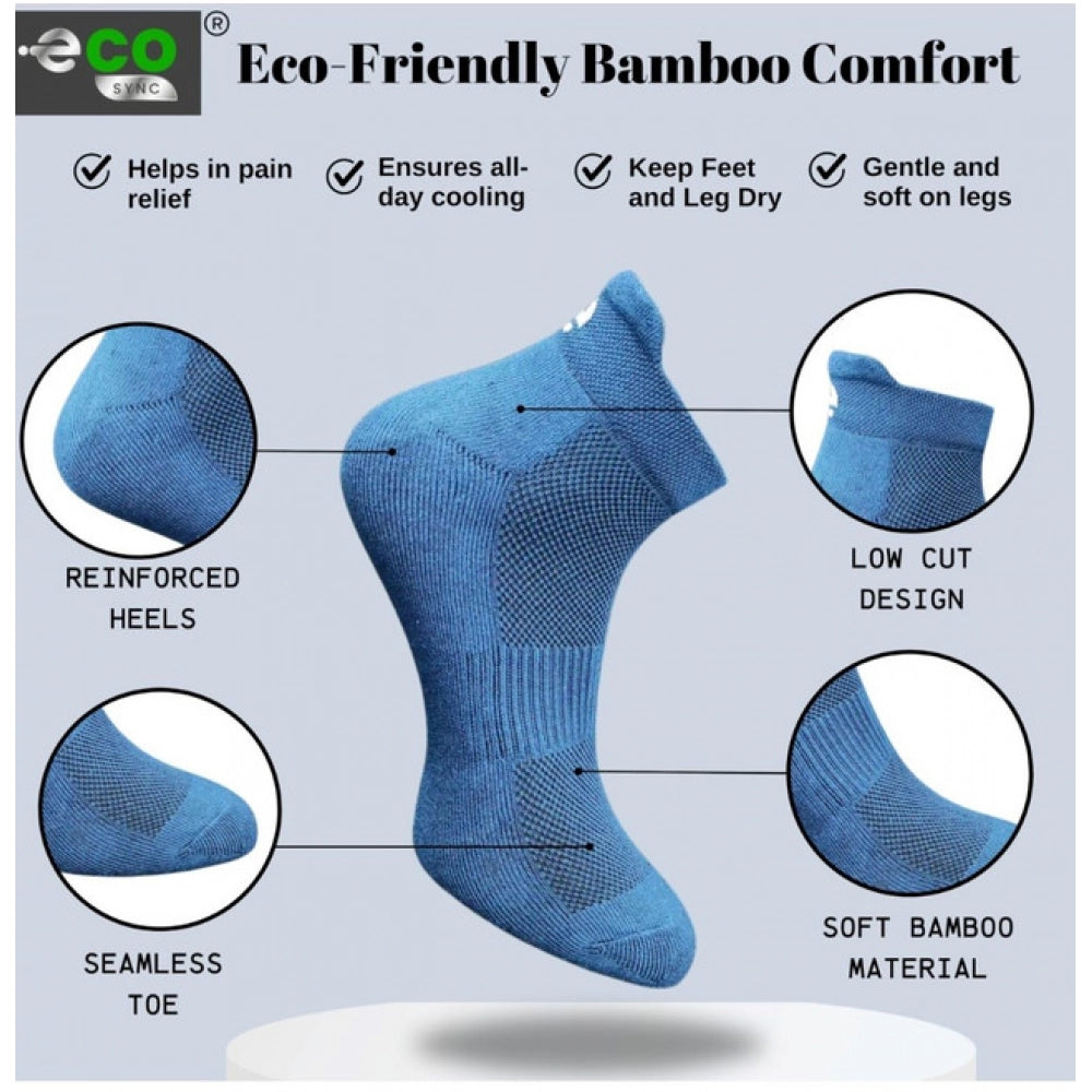 Generic 4_Pair Set Unisex Casual Bamboo Cotton Printed Ankle Length Socks (Multicolor)