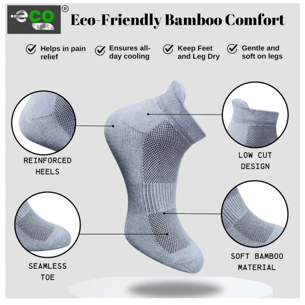 Generic 4_Pair Set Unisex Casual Bamboo Cotton Printed Ankle Length Socks (Multicolor)