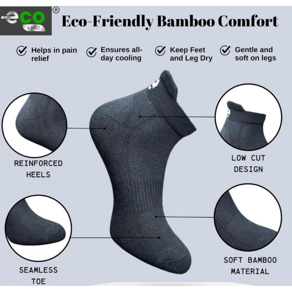 Generic 4_Pair Set Unisex Casual Bamboo Cotton Printed Ankle Length Socks (Multicolor)