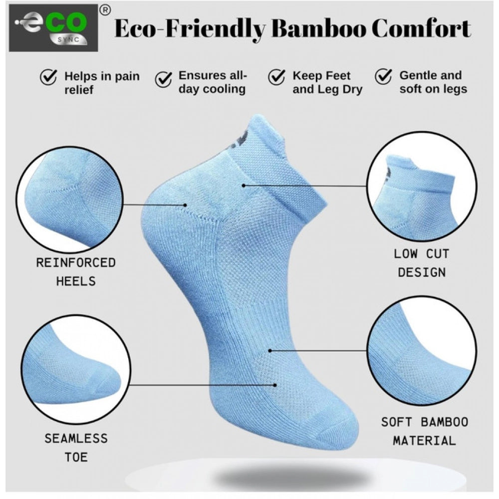Generic 4_Pair Set Unisex Casual Bamboo Cotton Printed Ankle Length Socks (Multicolor)