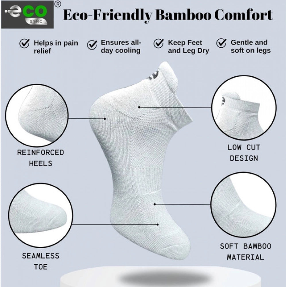 Generic 4_Pair Set Unisex Casual Bamboo Cotton Printed Ankle Length Socks (Multicolor)