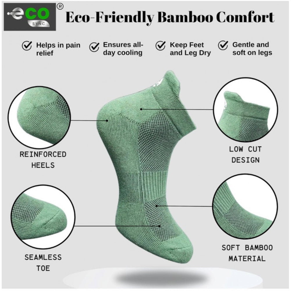 Generic 4_Pair Set Unisex Casual Bamboo Cotton Printed Ankle Length Socks (Multicolor)