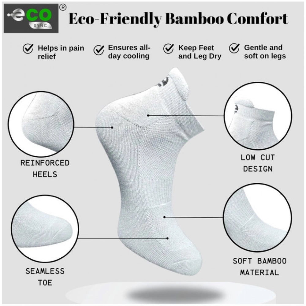 Generic 4_Pair Set Unisex Casual Bamboo Cotton Printed Ankle Length Socks (Multicolor)