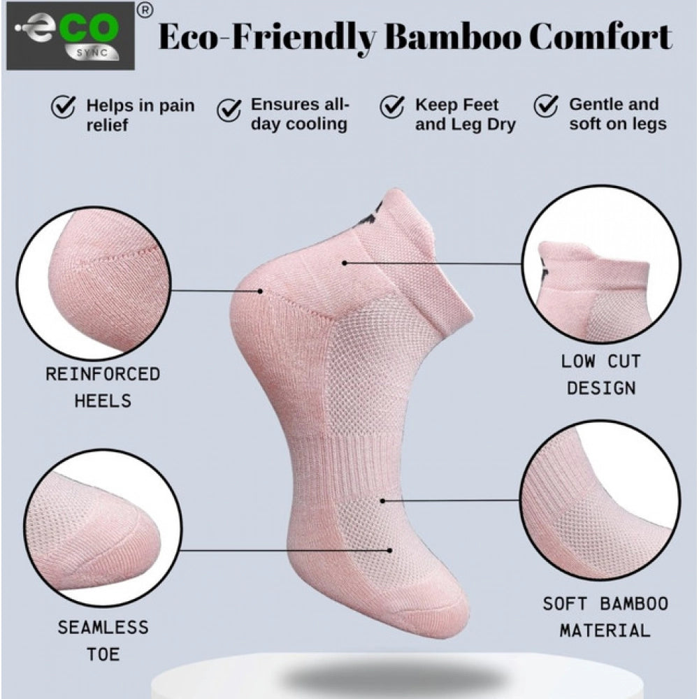 Generic 4_Pair Set Unisex Casual Bamboo Cotton Printed Ankle Length Socks (Multicolor)