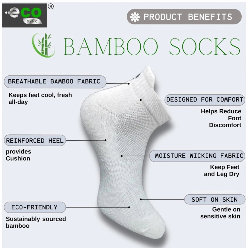 Generic 4_Pair Set Unisex Casual Bamboo Cotton Printed Ankle Length Socks (Multicolor)