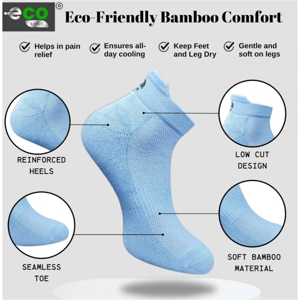 Generic 4_Pair Set Unisex Casual Bamboo Cotton Printed Ankle Length Socks (Multicolor)