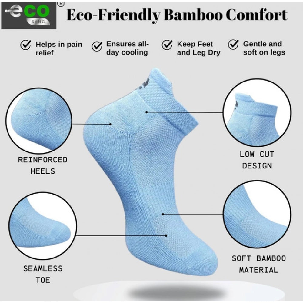Generic 4_Pair Set Unisex Casual Bamboo Cotton Printed Ankle Length Socks (Multicolor)