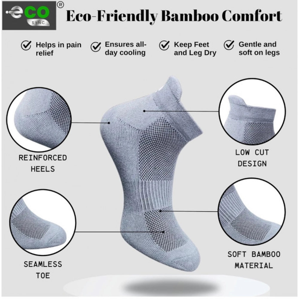 Generic 4_Pair Set Unisex Casual Bamboo Cotton Printed Ankle Length Socks (Multicolor)