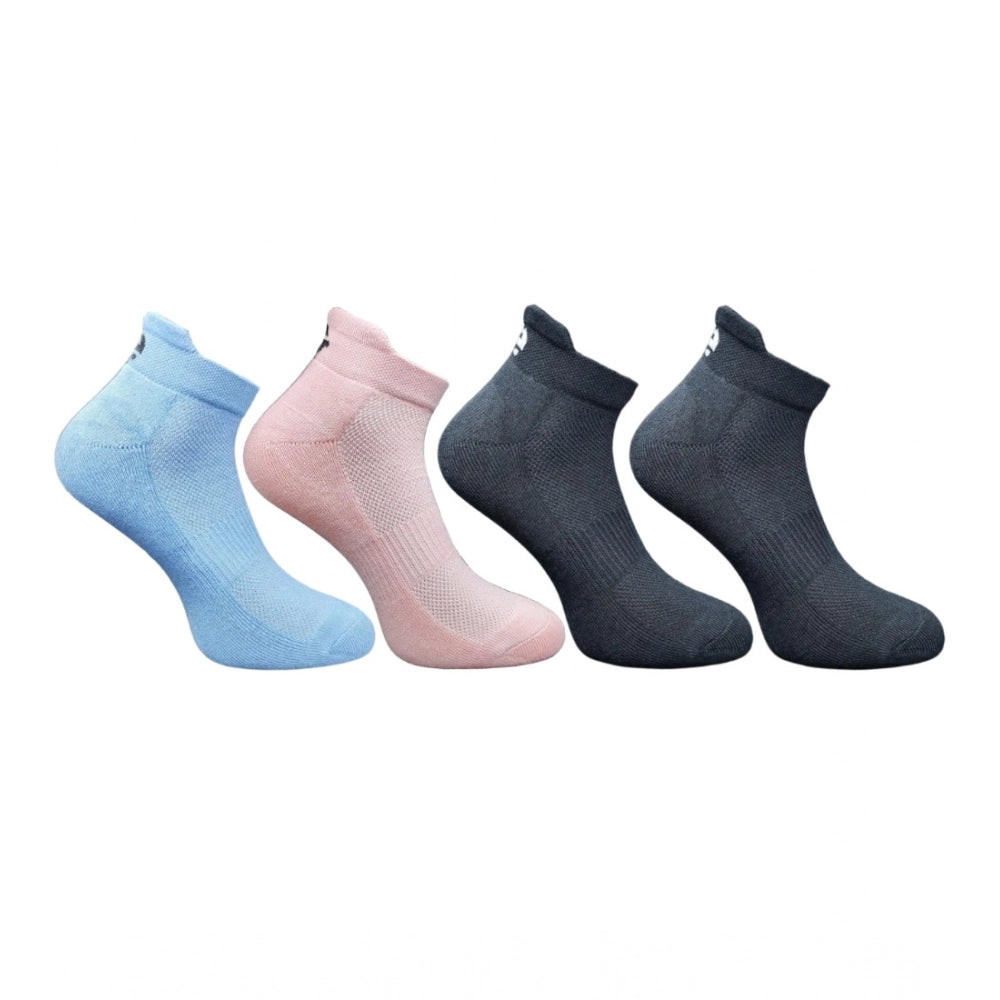 Generic 4_Pair Set Unisex Casual Bamboo Cotton Printed Ankle Length Socks (Multicolor)
