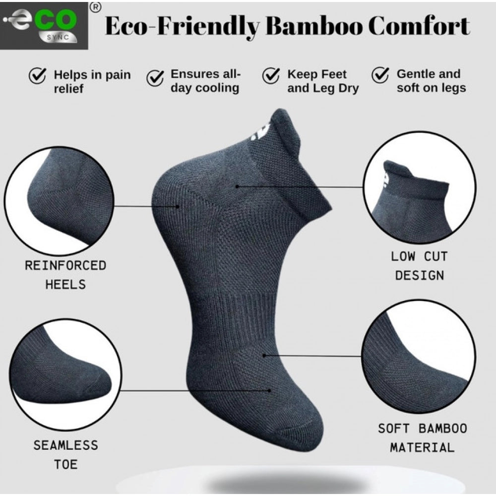Generic 4_Pair Set Unisex Casual Bamboo Cotton Printed Ankle Length Socks (Multicolor)