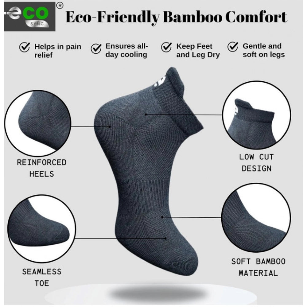 Generic 4_Pair Set Unisex Casual Bamboo Cotton Printed Ankle Length Socks (Multicolor)