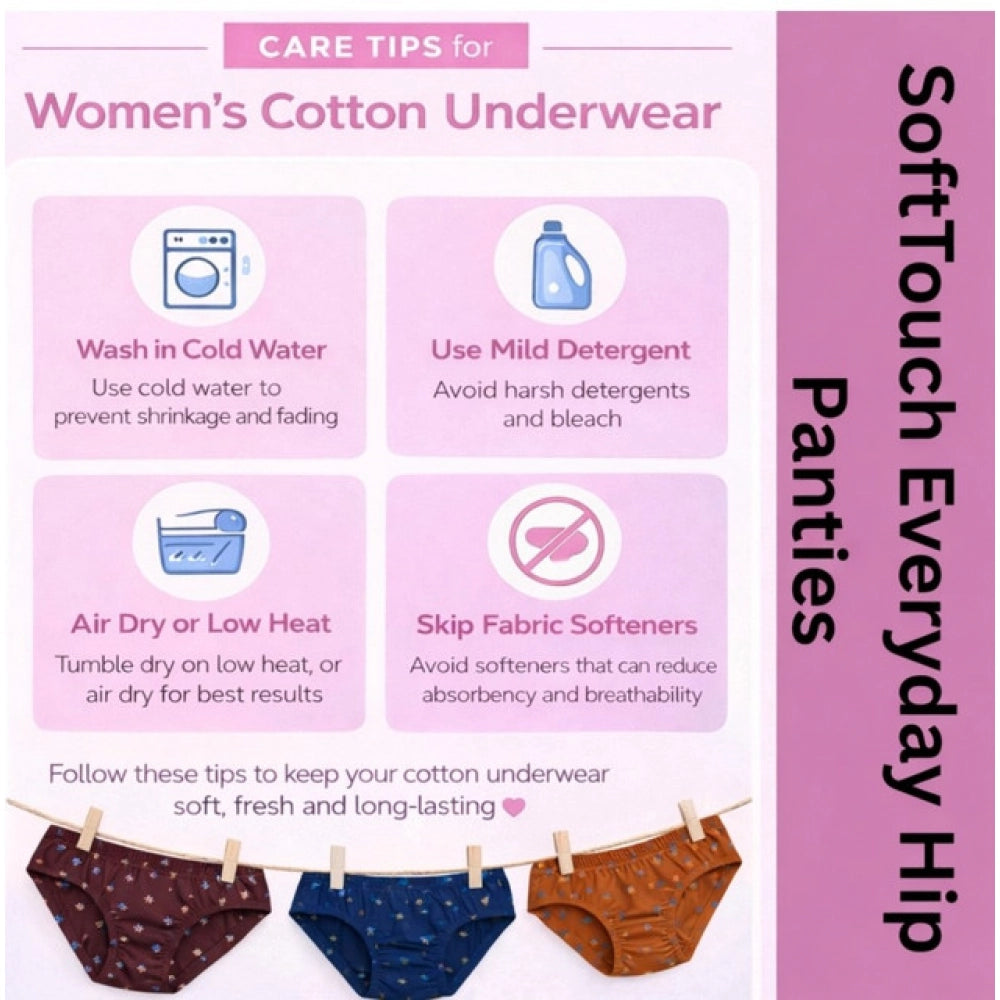 Generic Pack of_3 Women's Cotton Printed Hipster Panty (Multicolor)