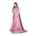 Generic Women's Georgette Floral Printed Saree With Unstitched Blouse 5.5Mtr (Rose Pink)