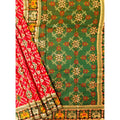 Generic Women's Patola Silk Meena And Zari Woven Saree With Unstitched Blouse 5.5Mtr (Red)