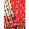 Generic Women's Patola Silk Meena And Zari Woven Saree With Unstitched Blouse 5.5Mtr (White)