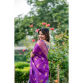 Generic Women's Katan_Silk Zari_Weaving Saree With Unstitched Blouse 5.5Mtr (Purple)