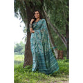 Generic Women's Faux_Tussar_Silk Abstract_Print Saree With Unstitched Blouse 5.5Mtr (Sea_Green)
